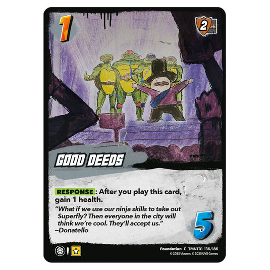 Good Deeds card from the Teenage Mutant Ninja Turtles set 
