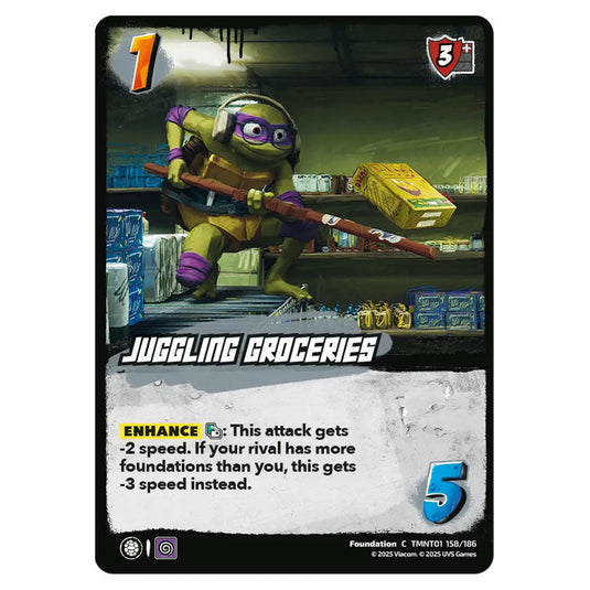 Juggling Groceries card from the Teenage Mutant Ninja Turtles set 