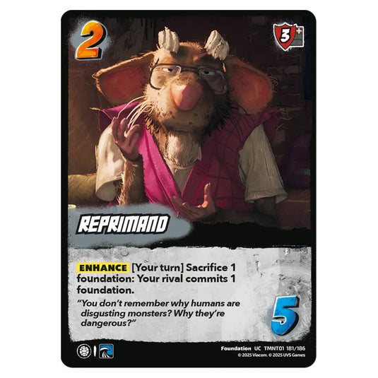 Reprimand card from the Teenage Mutant Ninja Turtles set 