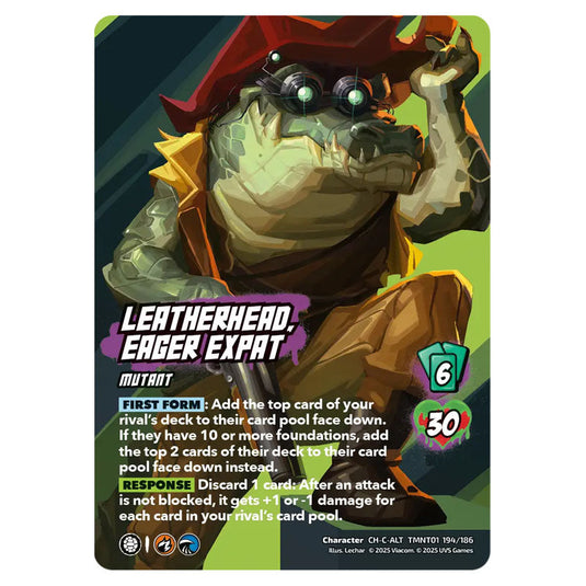 Leatherhead, Eager Expat card from the Teenage Mutant Ninja Turtles set 