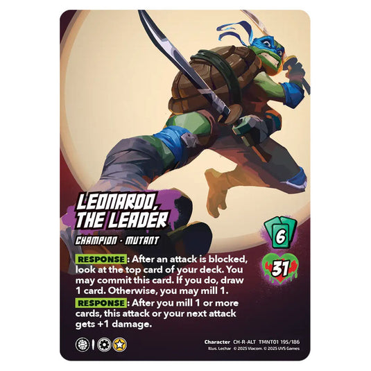 Leonardo, The Leader card from the Teenage Mutant Ninja Turtles set 