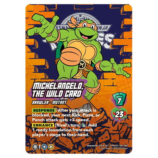 Michelangelo, The Wild Card card from the Teenage Mutant Ninja Turtles set 