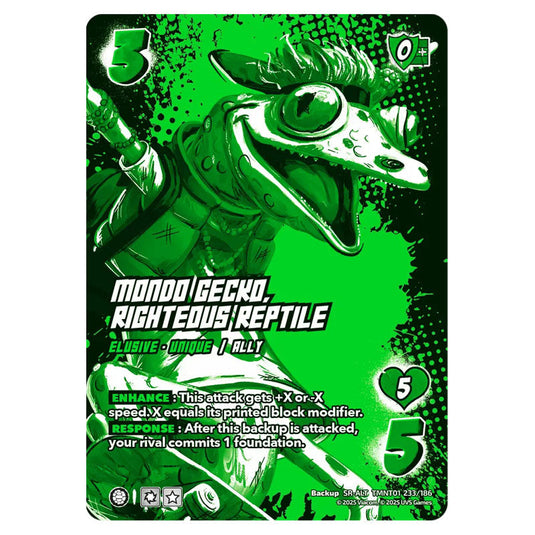 Mondo Gecko, Righteous Reptile card from the Teenage Mutant Ninja Turtles set 