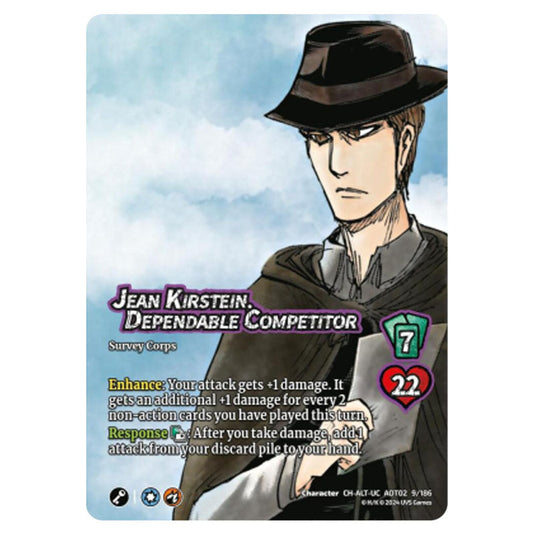 Jean Kirstein, Dependable Competitor (Alternate Art) card from the Attack on Titan set Origins of Power CH-UC 02 009a/186