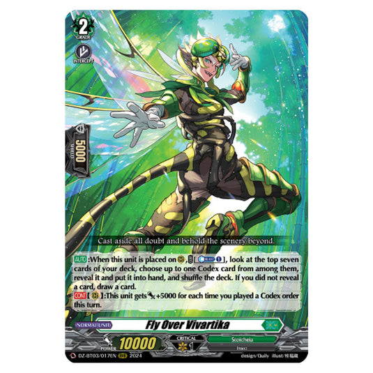 Fly Over Vivartika DZ-BT03/017EN card from the Cardfight!! Vanguard set Dimensional Transcendence