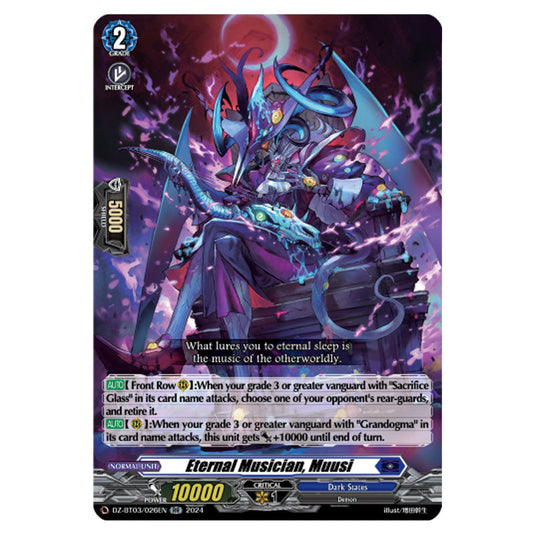 Eternal Musician, Muusi DZ-BT03/026EN card from the Cardfight!! Vanguard set Dimensional Transcendence