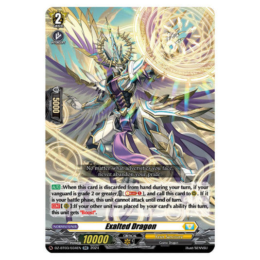 Exalted Dragon DZ-BT03/034EN card from the Cardfight!! Vanguard set Dimensional Transcendence