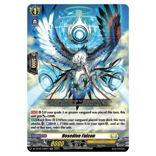 Nosedive Falcon DZ-BT03/036EN card from the Cardfight!! Vanguard set Dimensional Transcendence