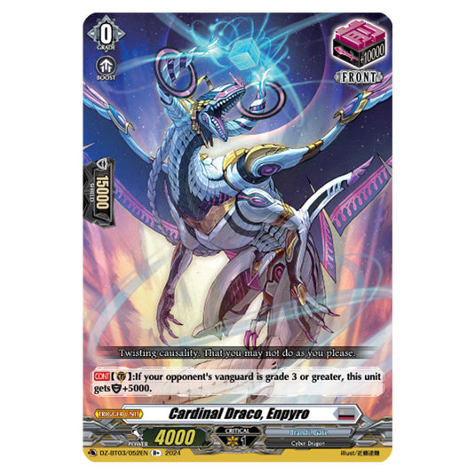 Cardinal Draco, Enpyro DZ-BT03/052EN card from the Cardfight!! Vanguard set Dimensional Transcendence