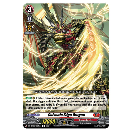 Galvanic Edge Dragon DZ-BT03/084EN card from the Cardfight!! Vanguard set Dimensional Transcendence