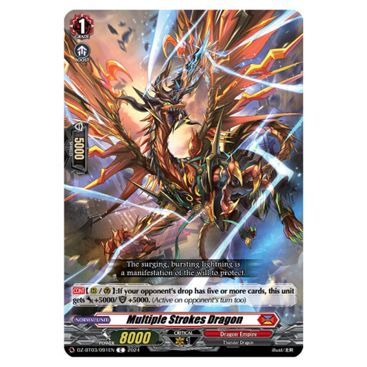 Multiple Strokes Dragon DZ-BT03/091EN card from the Cardfight!! Vanguard set Dimensional Transcendence