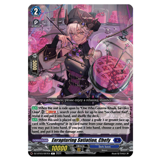 Enrapturing Satiation, Chefy DZ-BT03/097EN card from the Cardfight!! Vanguard set Dimensional Transcendence