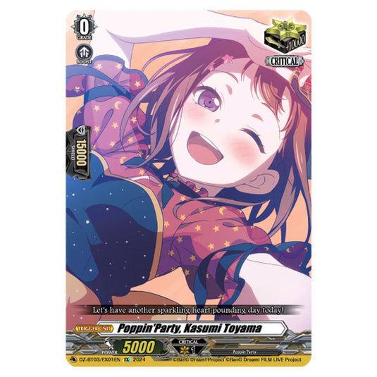 Poppin'Party, Kasumi Toyama DZ-BT03/EX01EN card from the Cardfight!! Vanguard set Dimensional Transcendence