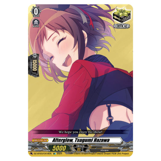 Afterglow, Tsugumi Hazawa DZ-BT03/EX10EN card from the Cardfight!! Vanguard set Dimensional Transcendence