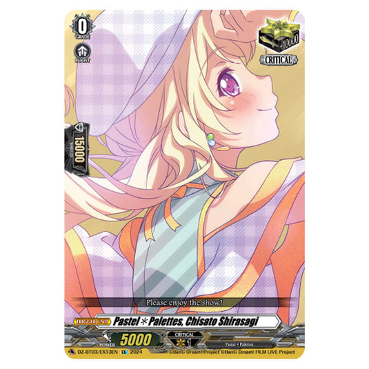 Pastel*Palettes, Chisato Shirasagi DZ-BT03/EX13EN card from the Cardfight!! Vanguard set Dimensional Transcendence