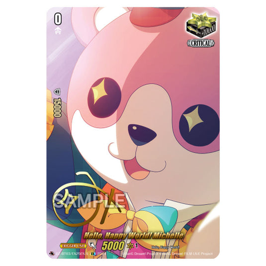 Hello, Happy World! Michelle DZ-BT03/EX25EN-S card from the Cardfight!! Vanguard set Dimensional Transcendence