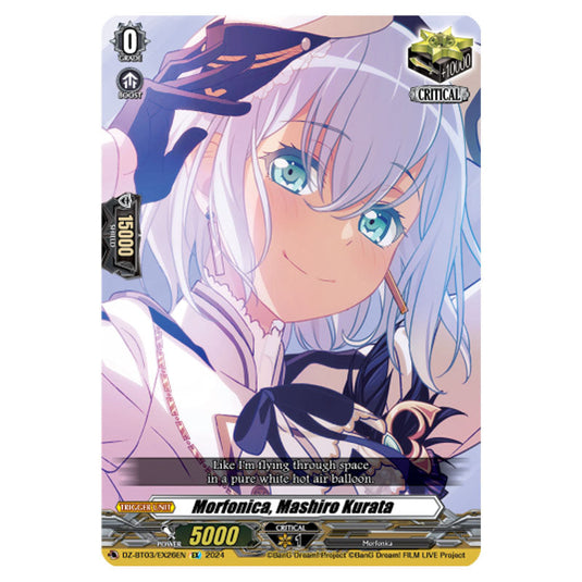 Morfonica, Mashiro Kurata DZ-BT03/EX26EN card from the Cardfight!! Vanguard set Dimensional Transcendence