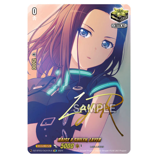 RAISE A SUILEN, LAYER DZ-BT03/EX31EN-S card from the Cardfight!! Vanguard set Dimensional Transcendence