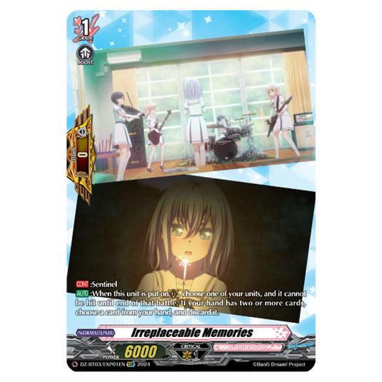 Irreplaceable Memories DZ-BT03/EXP01EN card from the Cardfight!! Vanguard set Dimensional Transcendence