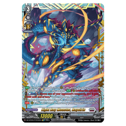 Light Ray Monster, Rayviris DZ-BT03/FFR10EN card from the Cardfight!! Vanguard set Dimensional Transcendence