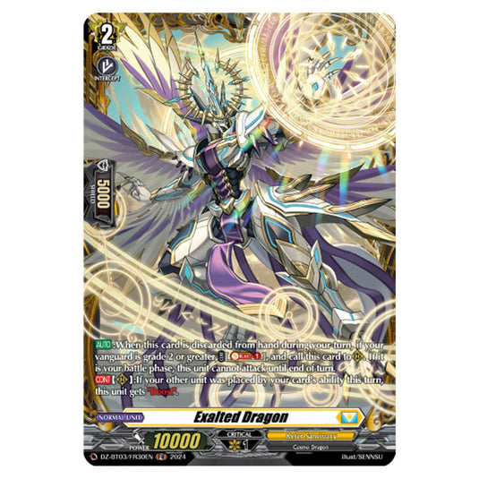 Exalted Dragon DZ-BT03/FR30EN card from the Cardfight!! Vanguard set Dimensional Transcendence