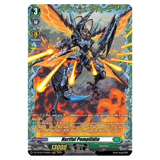 Hurtful Pompilidio DZ-BT03/FR39EN card from the Cardfight!! Vanguard set Dimensional Transcendence