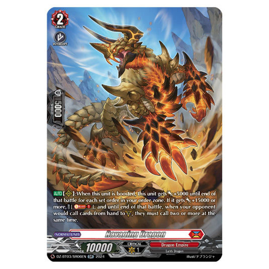 Ravaging Dragon DZ-BT03/SR06EN card from the Cardfight!! Vanguard set Dimensional Transcendence