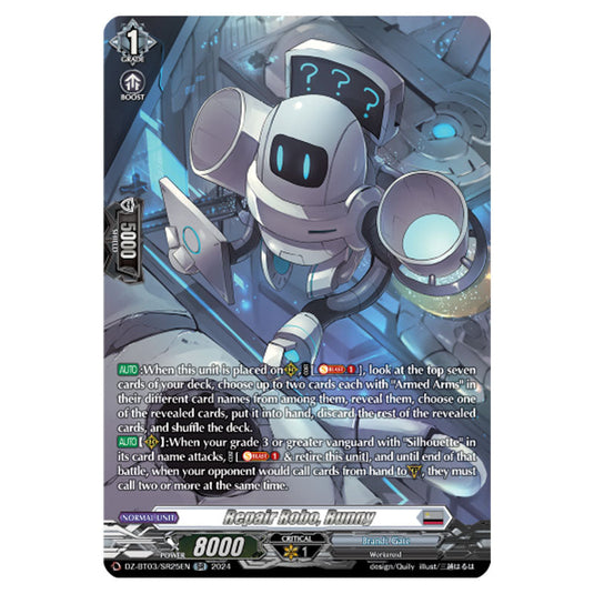 Repair Robo, Runny DZ-BT03/SR25EN card from the Cardfight!! Vanguard set Dimensional Transcendence