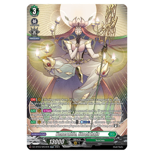 Venerable, Stoeirhaja DZ-BT03/SR34EN card from the Cardfight!! Vanguard set Dimensional Transcendence