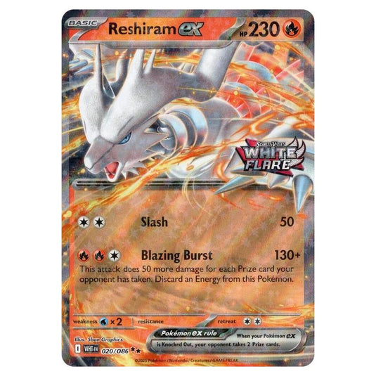 Pokemon - Scarlet & Violet - White Flare - Reshiram ex - 020/086 - (St Pokemon - Scarlet & Violet - White Flare - Reshiram ex - 020/086 - (St