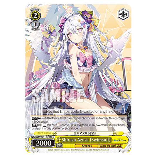 Character BAV/W112-E018 card from the Weiss Schwarz set Blue Archive