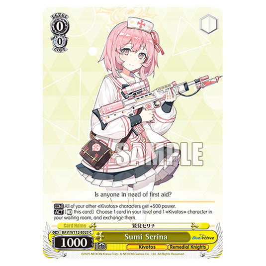 Character BAV/W112-E023 card from the Weiss Schwarz set Blue Archive