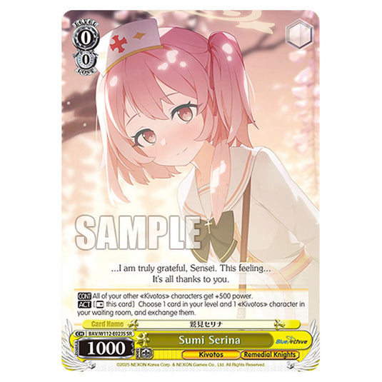 Character BAV/W112-E023S card from the Weiss Schwarz set Blue Archive