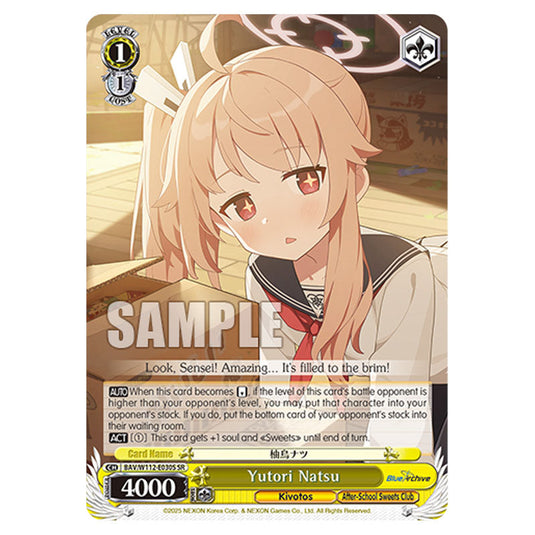 Character BAV/W112-E030S card from the Weiss Schwarz set Blue Archive