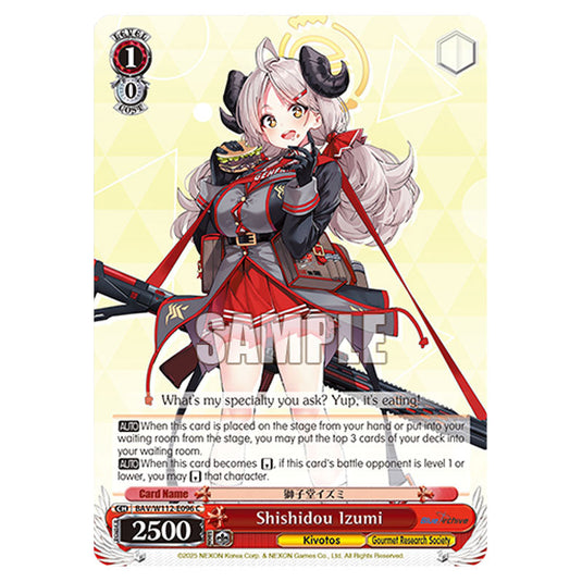 Character BAV/W112-E096 card from the Weiss Schwarz set Blue Archive