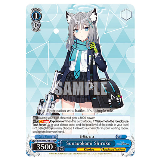 Character BAV/W112-TE15 card from the Weiss Schwarz set Blue Archive