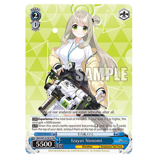 Character BAV/W112-TE17 card from the Weiss Schwarz set Blue Archive