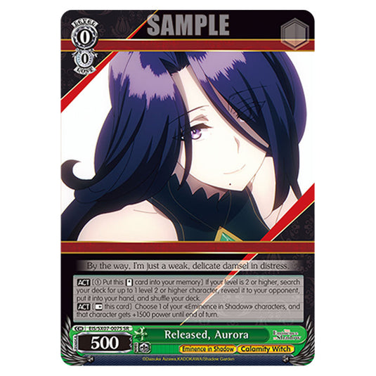 Character EIS/SX07-007S card from the Weiss Schwarz set The Eminence in Shadow
