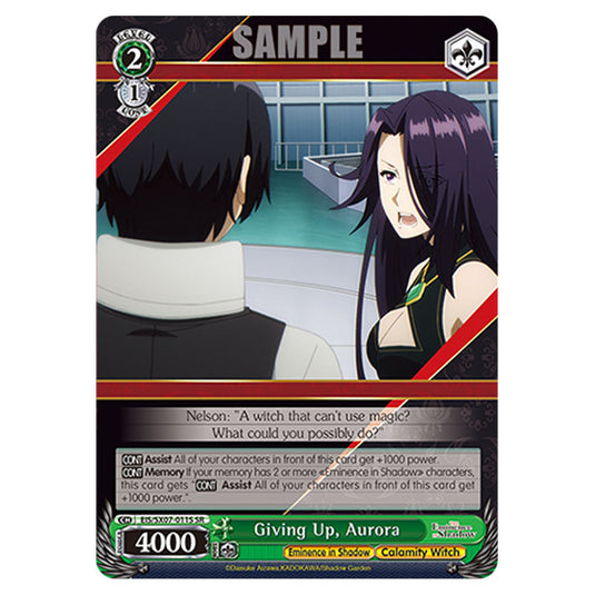 Character EIS/SX07-011S card from the Weiss Schwarz set The Eminence in Shadow