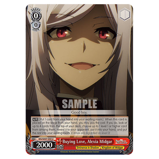 Character EIS/SX07-040 card from the Weiss Schwarz set The Eminence in Shadow