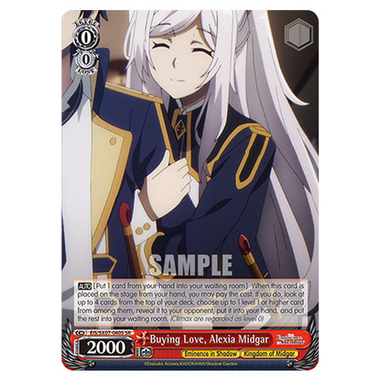 Character EIS/SX07-040S card from the Weiss Schwarz set The Eminence in Shadow