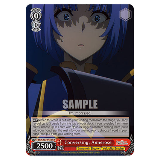 Character EIS/SX07-045S card from the Weiss Schwarz set The Eminence in Shadow