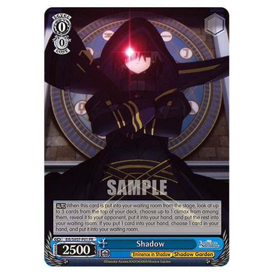 Character EIS/SX07-P01 card from the Weiss Schwarz set The Eminence in Shadow
