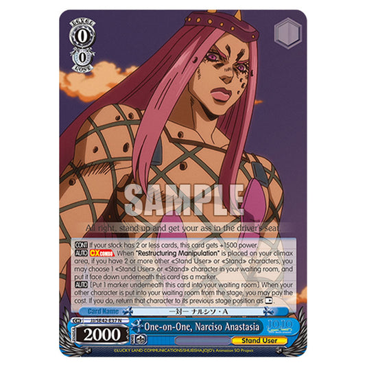 Character JJ/SE42-E37 card from the Weiss Schwarz set JoJo’s Bizarre Adventure: Stone Ocean