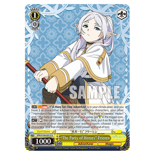 Character SFN/S108-E013 card from the Weiss Schwarz set Frieren Beyond Journey's End