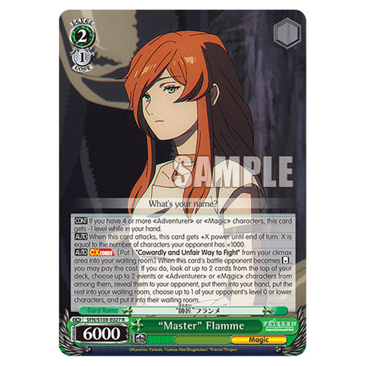 Character SFN/S108-E027 card from the Weiss Schwarz set Frieren Beyond Journey's End