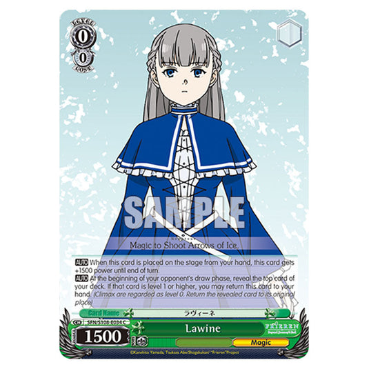 Character SFN/S108-E034 card from the Weiss Schwarz set Frieren Beyond Journey's End