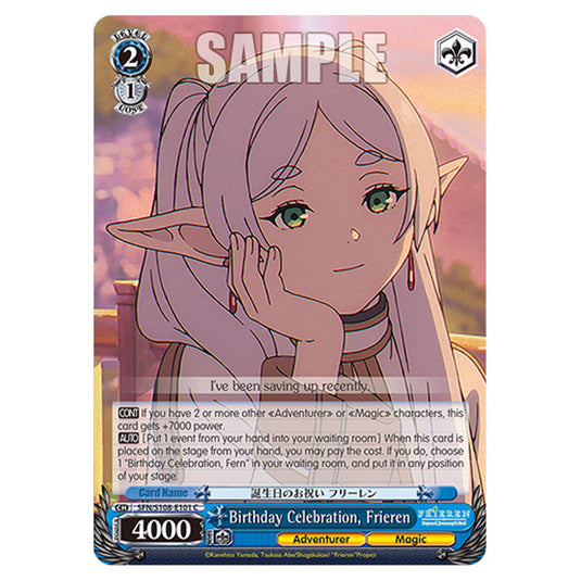 Character SFN/S108-E101 card from the Weiss Schwarz set Frieren Beyond Journey's End