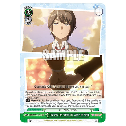 Event SBY/W114-E044 card from the Weiss Schwarz set Rascal Does Not Dream of a Sister Venturing Out & Knapsack Kid