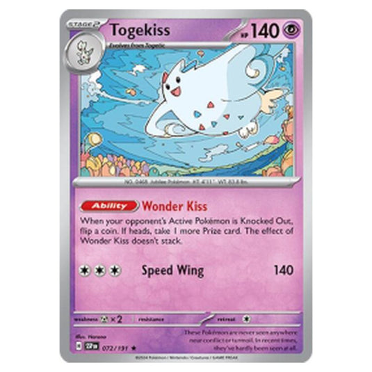 Pokemon - Scarlet & Violet - Surging Sparks - Cosmo Holo Togekiss - 072/191